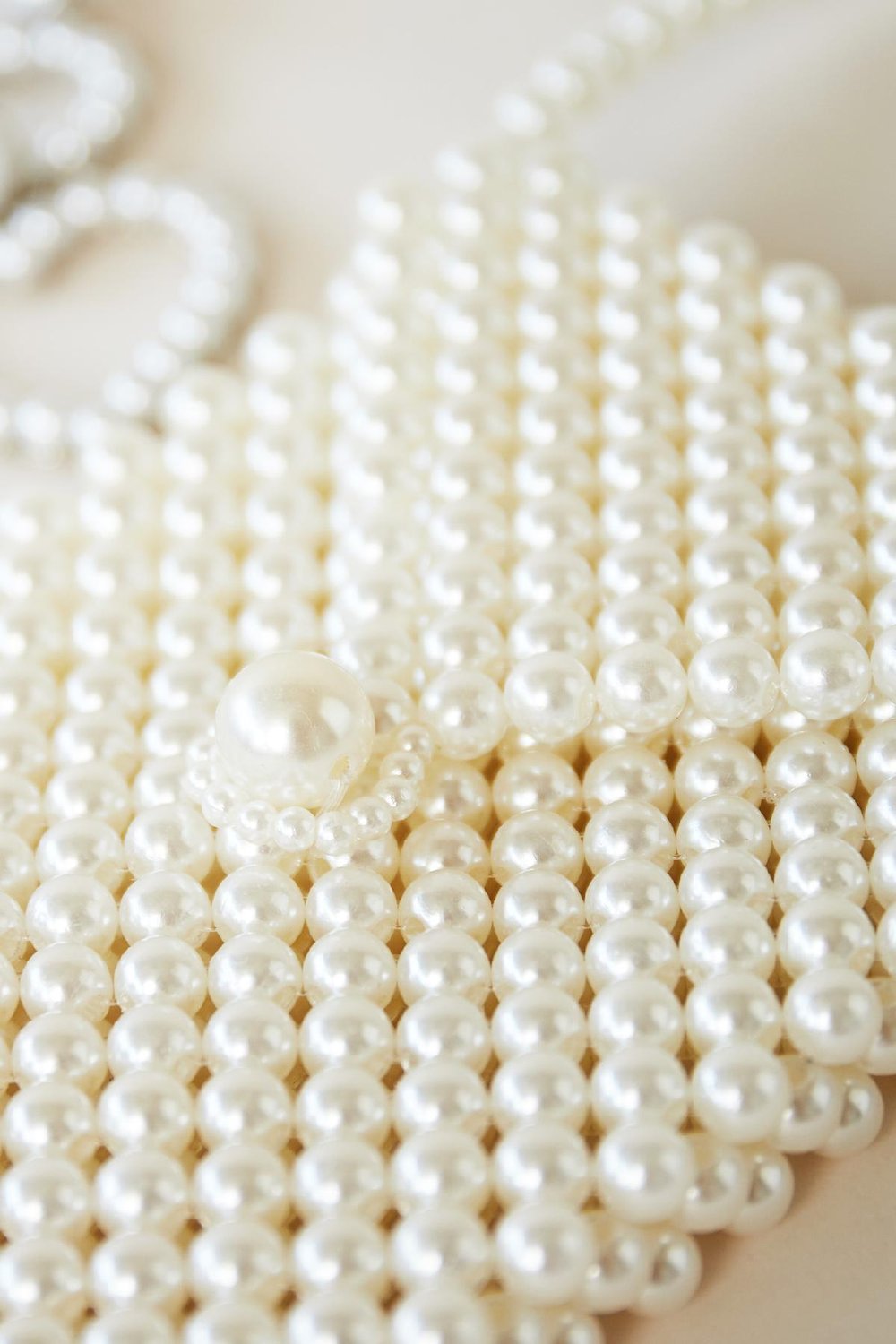 Sac Happy Pearls With Button Blanc cassé Plastique h5Image5
